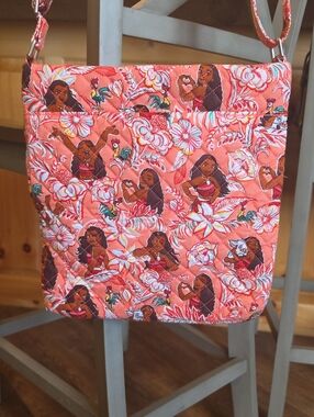 Disney Vera Bradley Quilted Coral Floral Moana Crossbody Bag